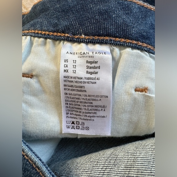 NWT - American Eagle - Stretch Kick Boot Jeans - Dark Vintage Wash - Size 12R - Picture 11 of 15